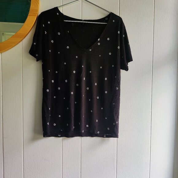 Rails Soft Tee in Black with emblazoned White Stars throughout.Short Sleeve Sz L - Picture 1 of 6